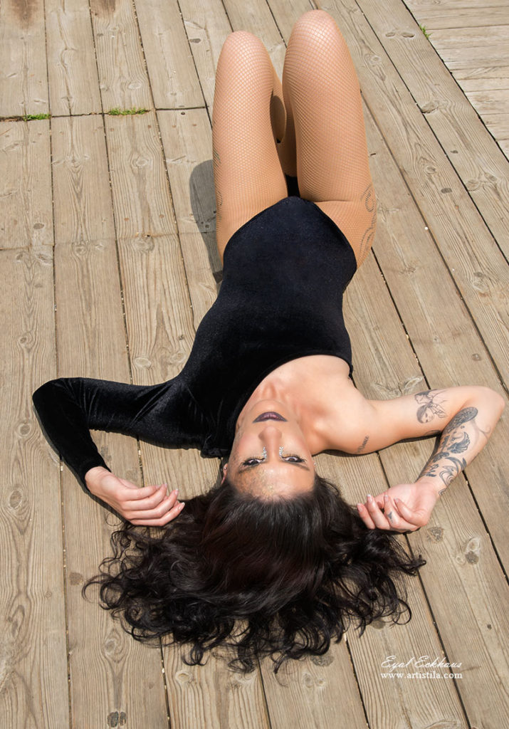 woman and snake photography