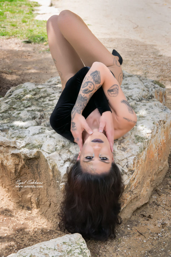 woman and snake photography